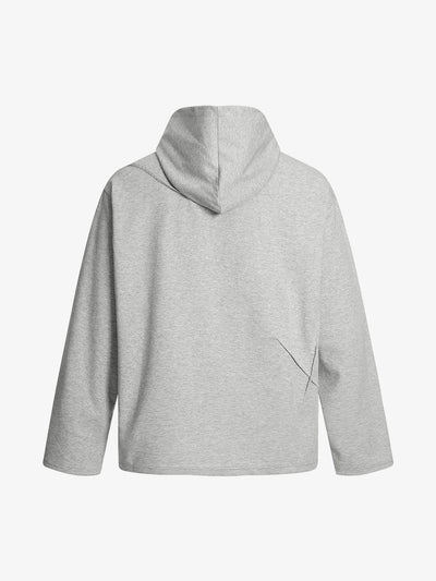 Pleated Asymmetric Hooded Sweatshirt