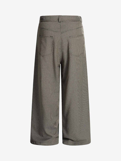 Belted Houndstooth Blazer Pants