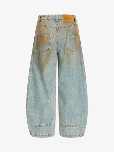 Street Deconstructed Spray Painted Machete Jeans