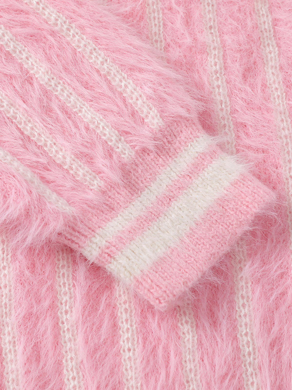 Vertical Striped Lapel Pullover Sweater