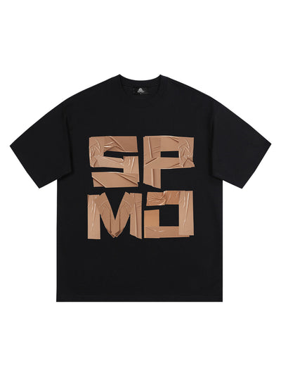 Original Tape Layered Letter Print T-shirt