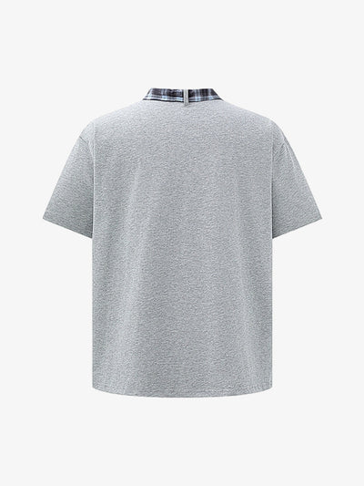 Street Plaid Tie Short Sleeve T-Shirt