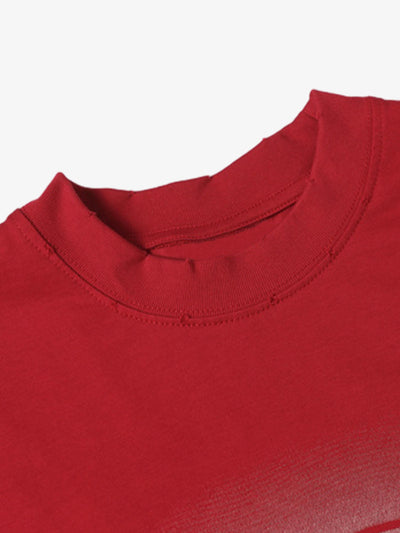 Patch Embroidery Spray Painting Gradient T-shirt