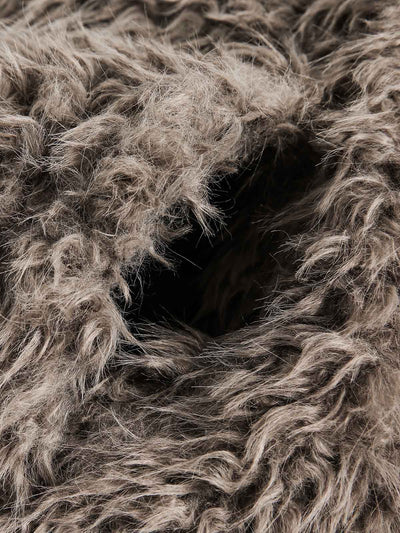 Metal leather button Faux Fur Jacket -2245