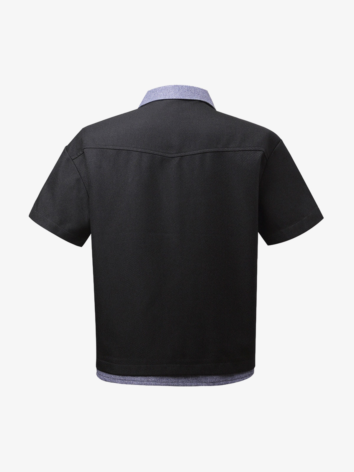 Fake Two-piece Stitching Lapel Pearl Button Shirt