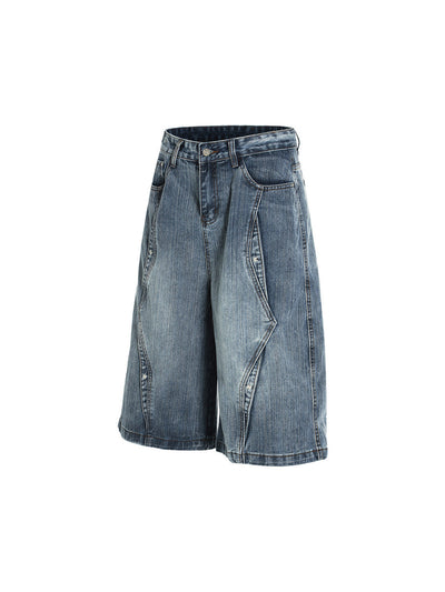 Washed Distressed Deconstructed Riveted Jorts