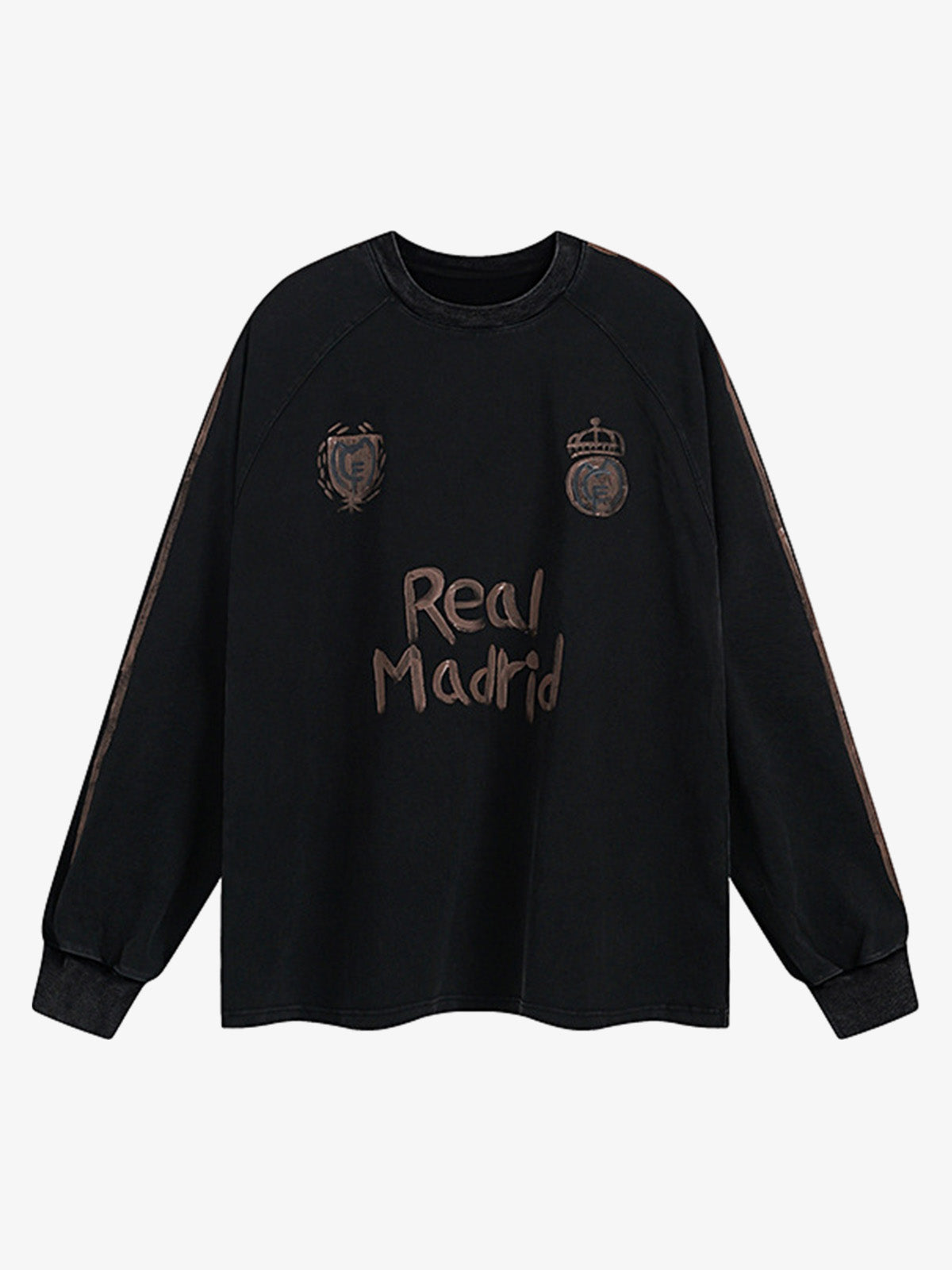Graffiti Washed Jersey Sports Sweatshirt