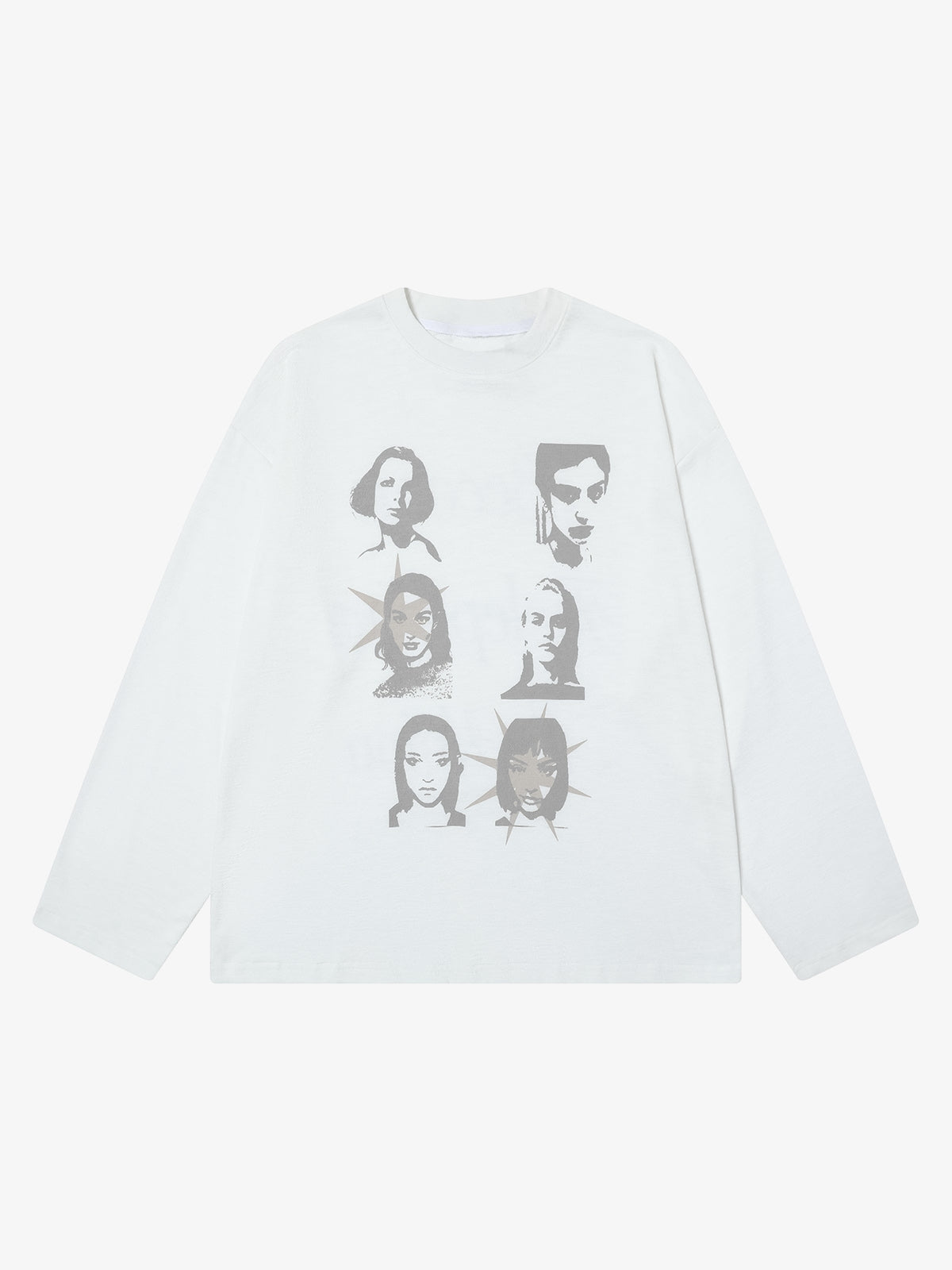 Portrait Print Long-sleeved T-shirt