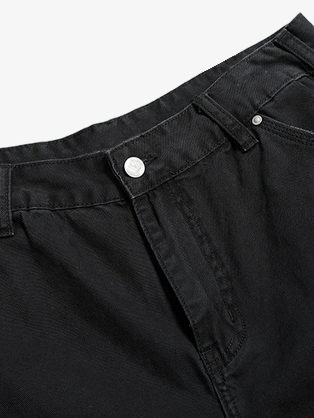 Niche Black Raw Edge Cropped Jeans