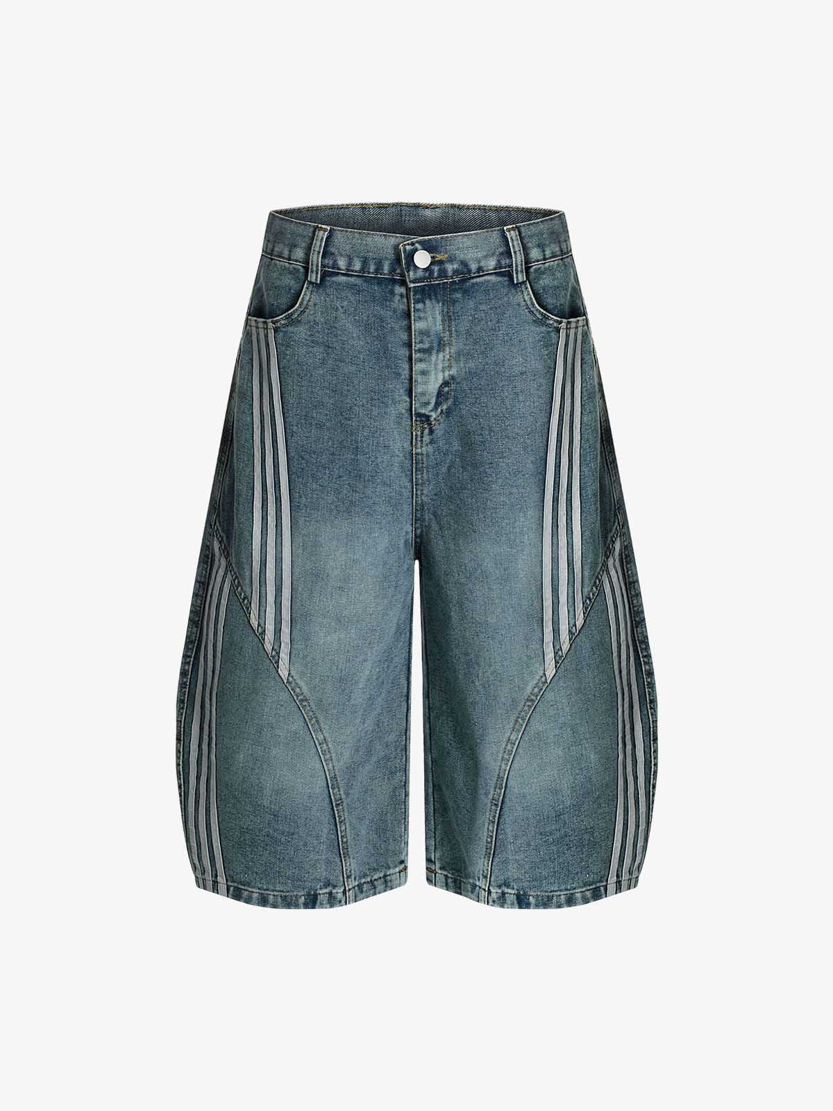 Barrel Straight Wide Leg Cropped Jort