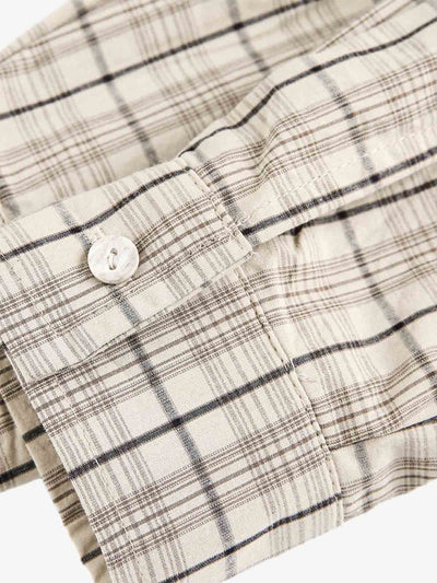 Street Print Lettering Plaid Long-Sleeve Shirt