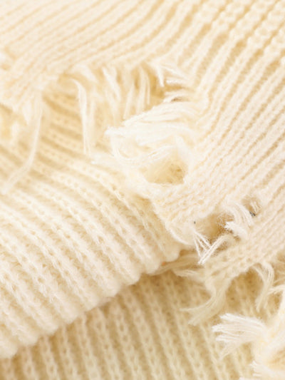 Cable Knit Crochet Hole Sweater