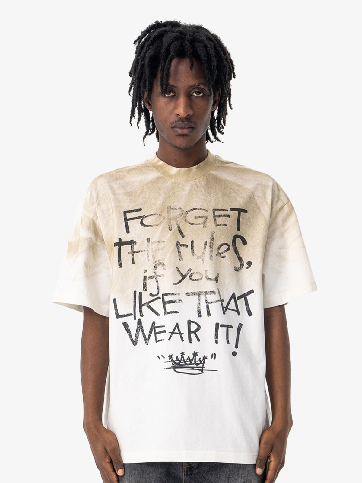 Small Collar Spray Dirty Retro Cleanfit T-shirt