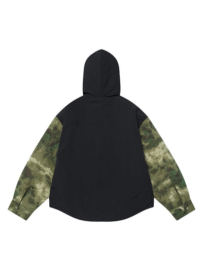 Camouflage Patchwork Hooded Jacket