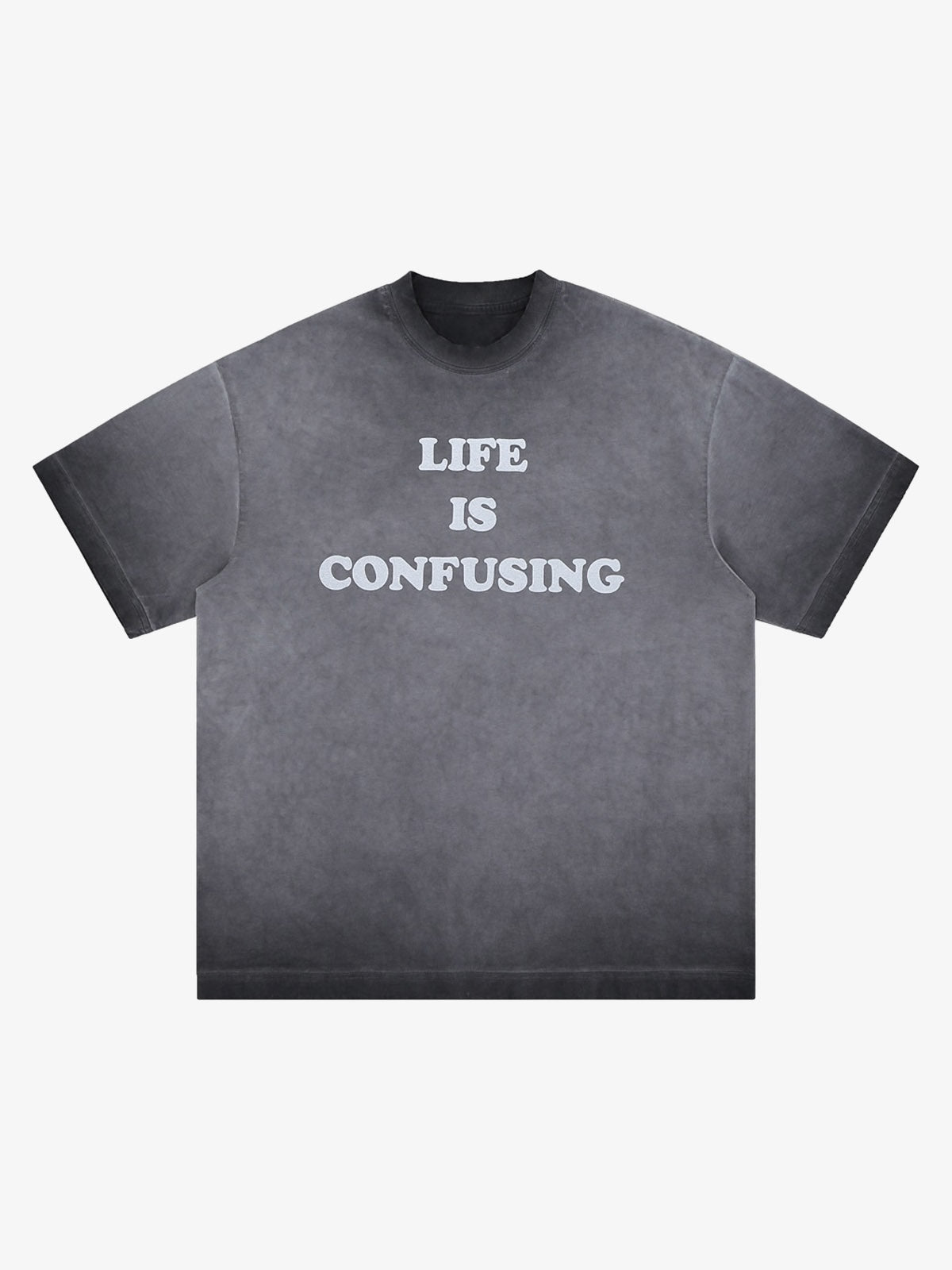 Washed Spray Color Gradient Letter Print T-shirt