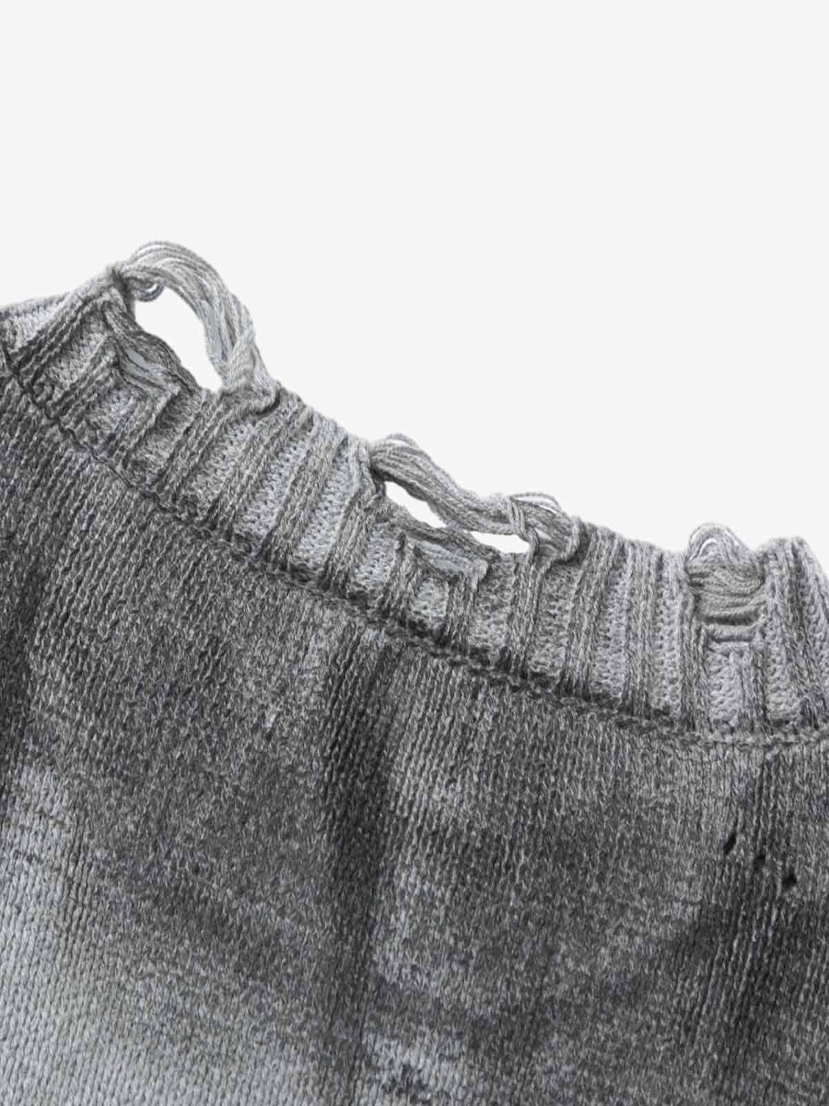 Inkjet Damaged Knitted Sweater