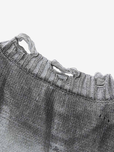 Inkjet Damaged Knitted Sweater