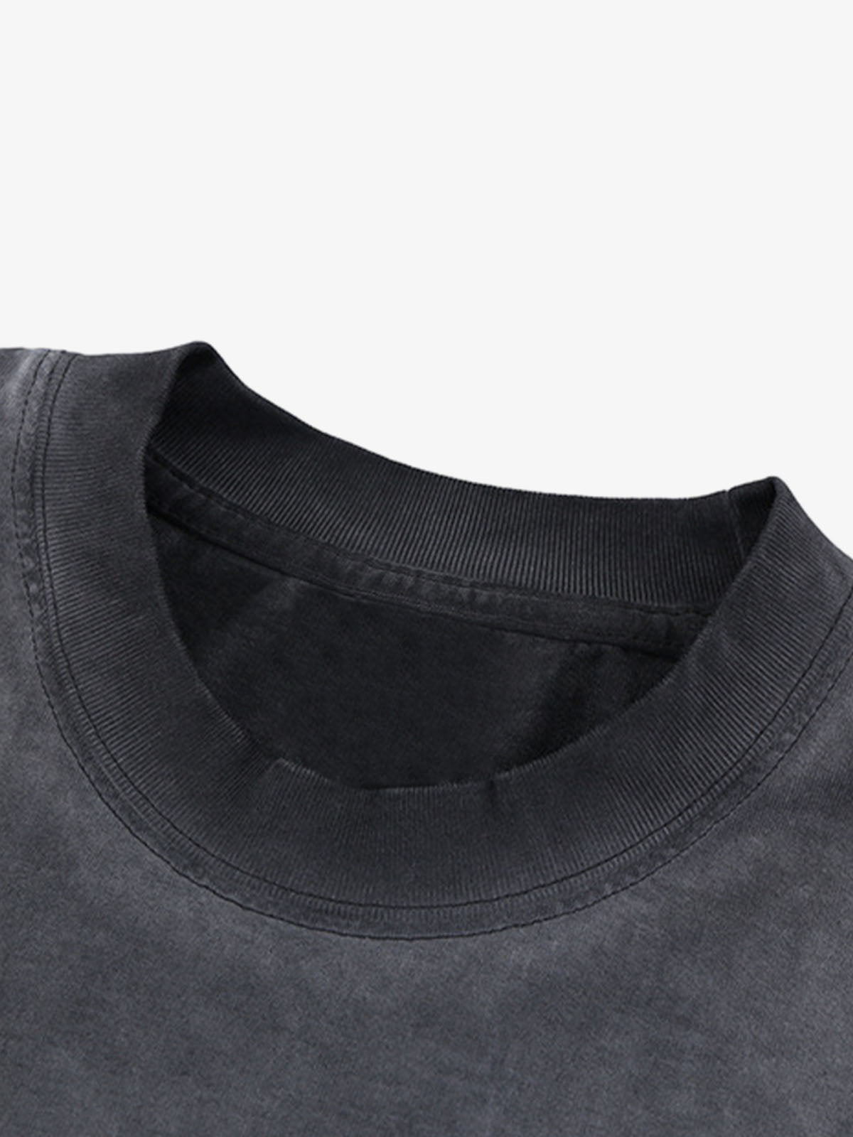 Washed Spray Color Graphic Round Neck T-shirt