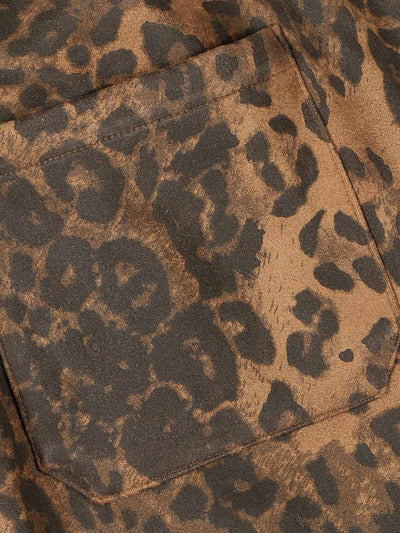 Cheetah Print Suede Tracksuit - 2277