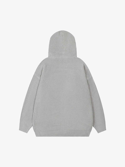 High Street Retro Print Ribbed Knitted Sweater