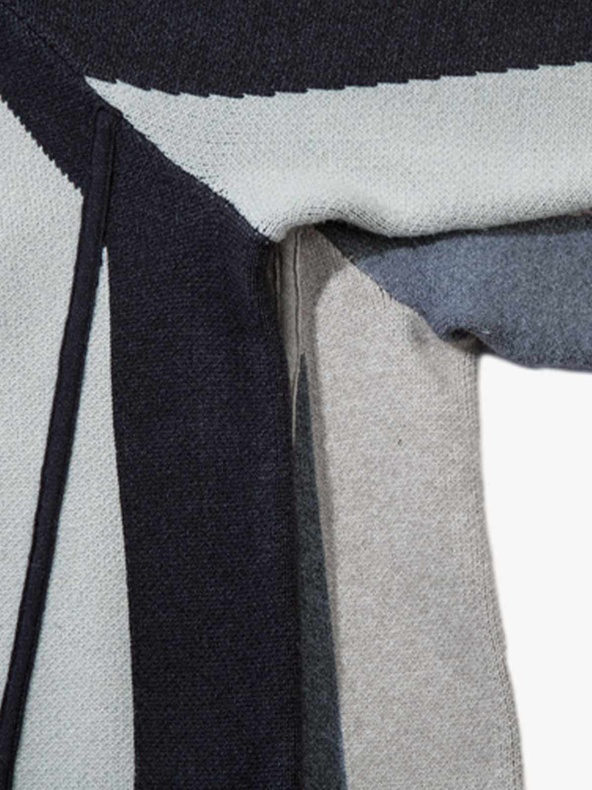 High Street Geometric Deconstruction Splicing Cardigan Sweater