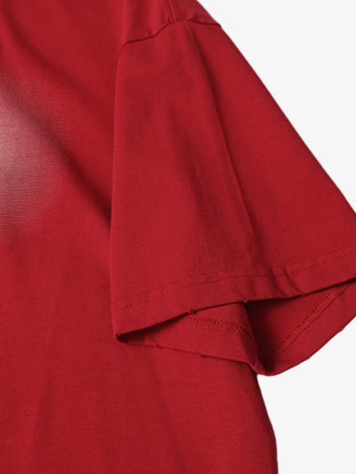 Patch Embroidery Spray Painting Gradient T-shirt