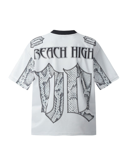 Jersey Style Snake Print T-Shirt - 2418