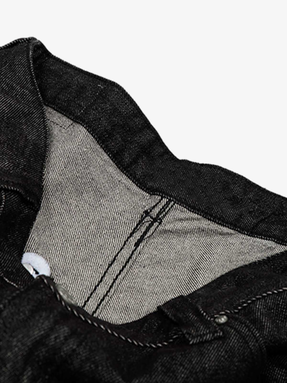Retro Drape Baggy Straight Workwear Denim Shorts