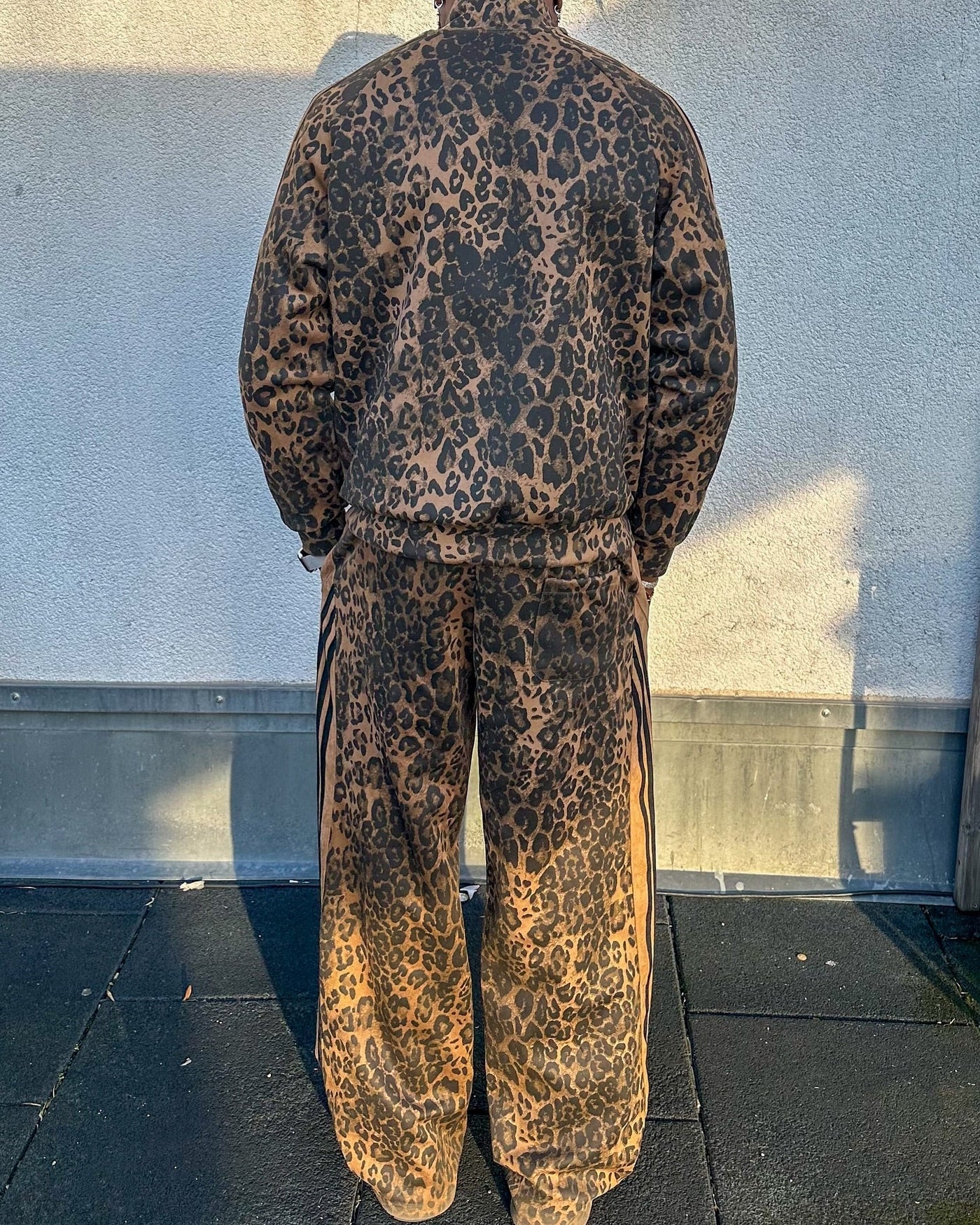 Cheetah Print Suede Tracksuit - 2277