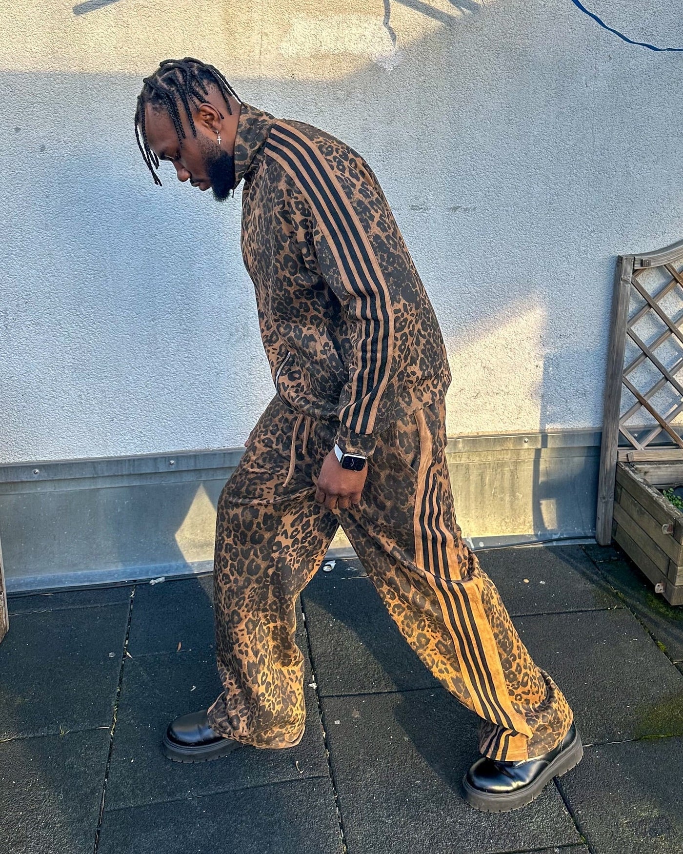 Cheetah Print Suede Tracksuit - 2277