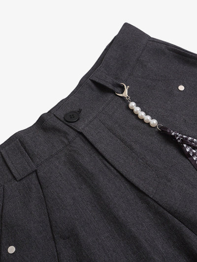 Cleanfit Pleated Wide-leg Tailored Shorts