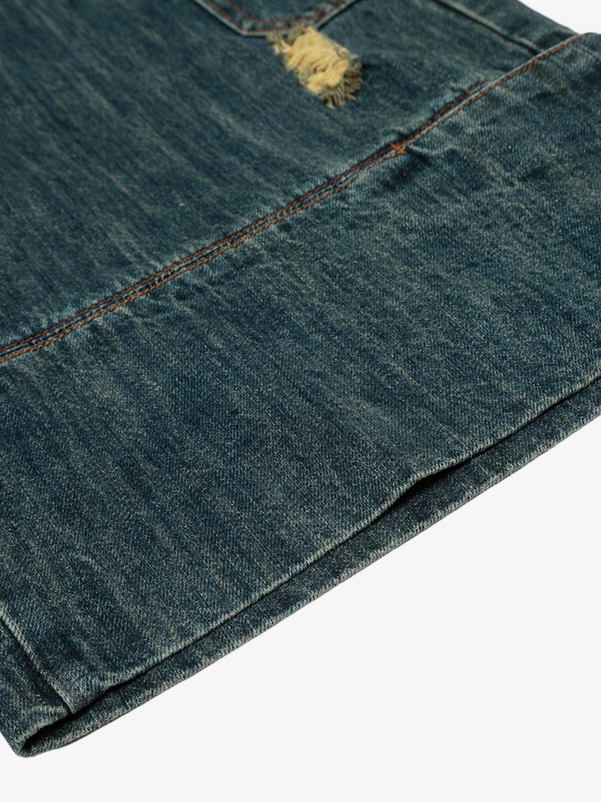 Deconstructed Multi-pocket Cargo Denim Jorts
