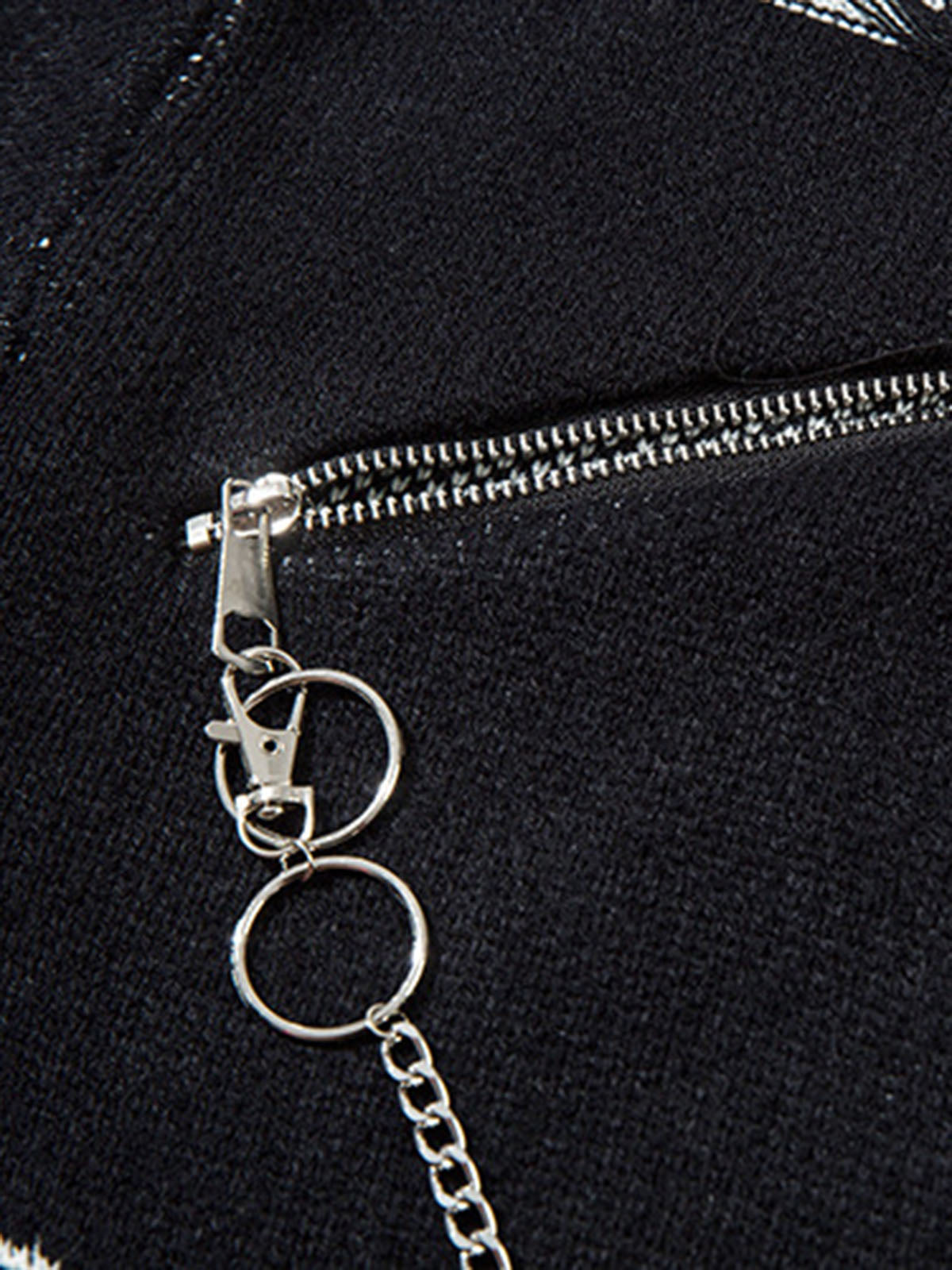 Retro Distressed Zipper Sweater
