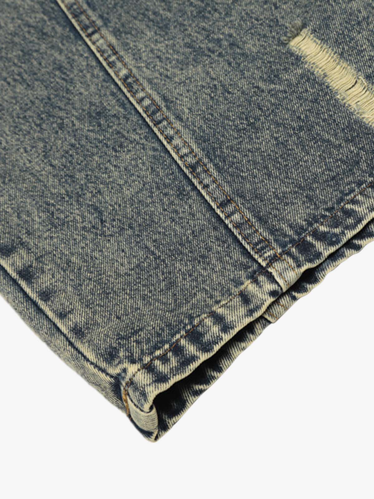 Vintage Washed Ripped Scimitar Jeans
