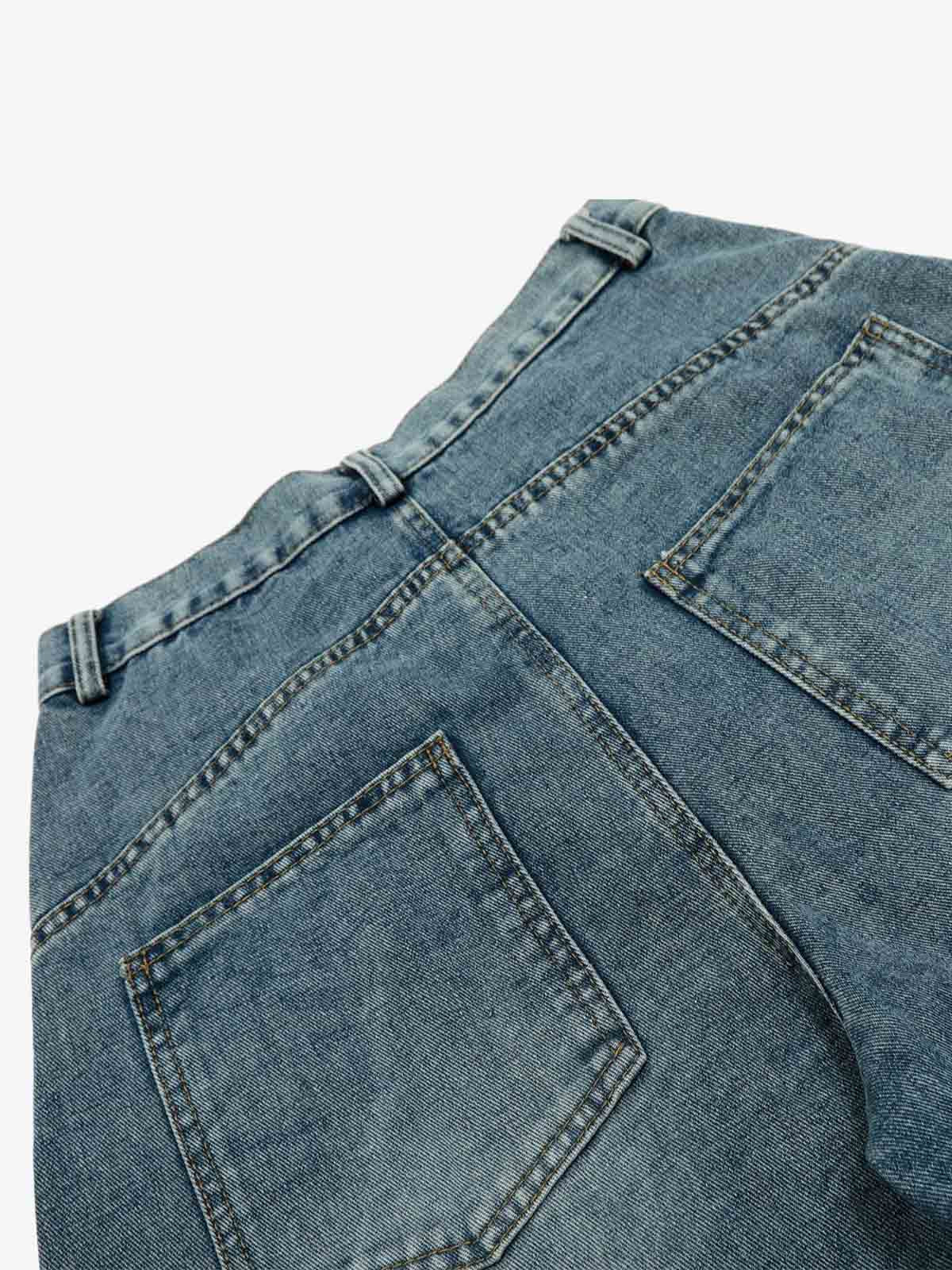 Barrel Straight Wide Leg Cropped Jort