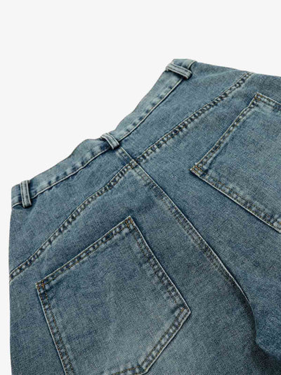 Barrel Straight Wide Leg Cropped Jort
