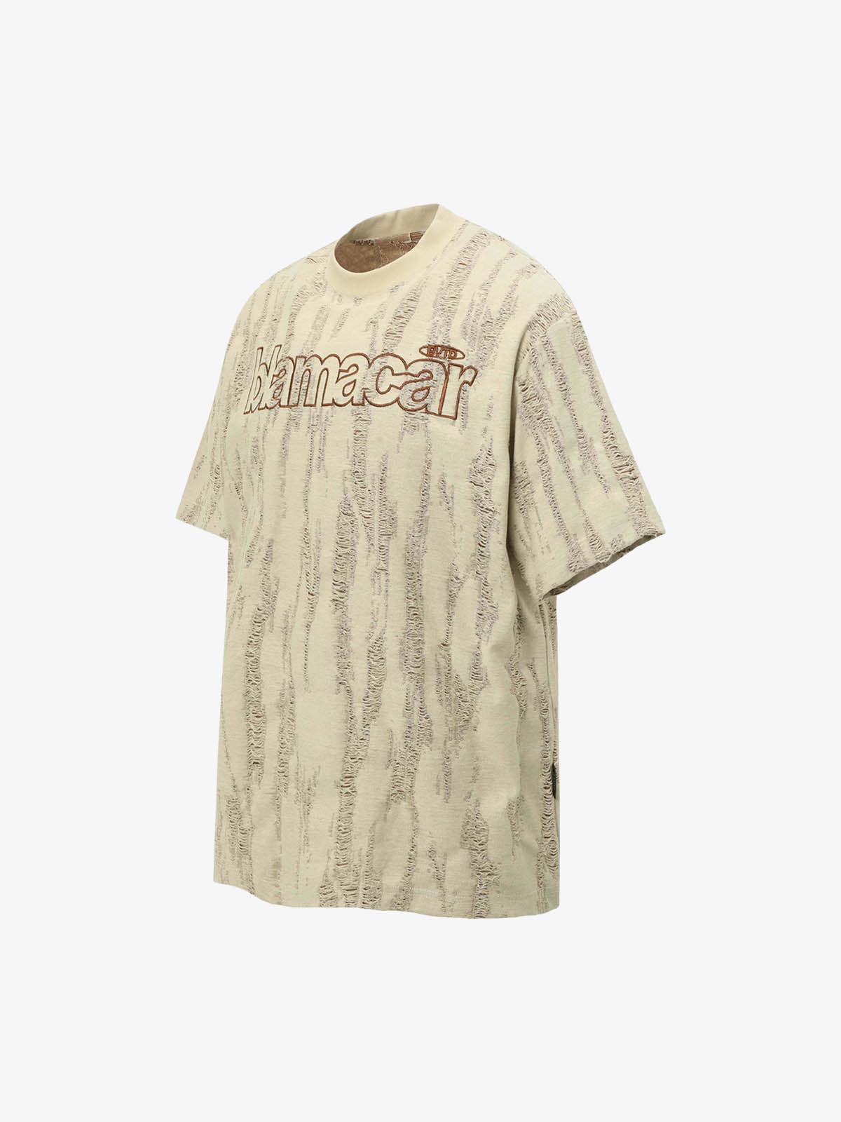 Distressed Letter Embroidered Short-sleeved T-shirt