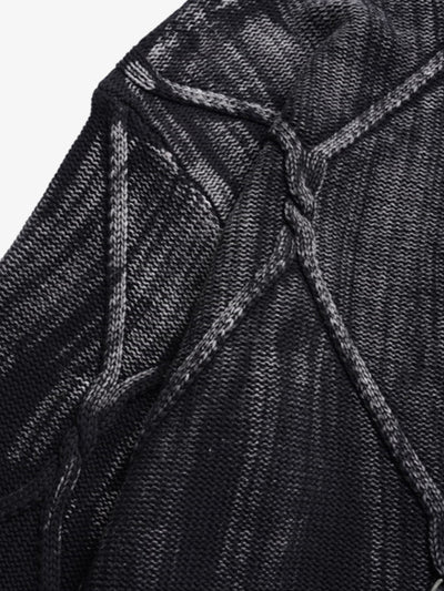 Paint Spray Hole Cable Crewneck Sweater