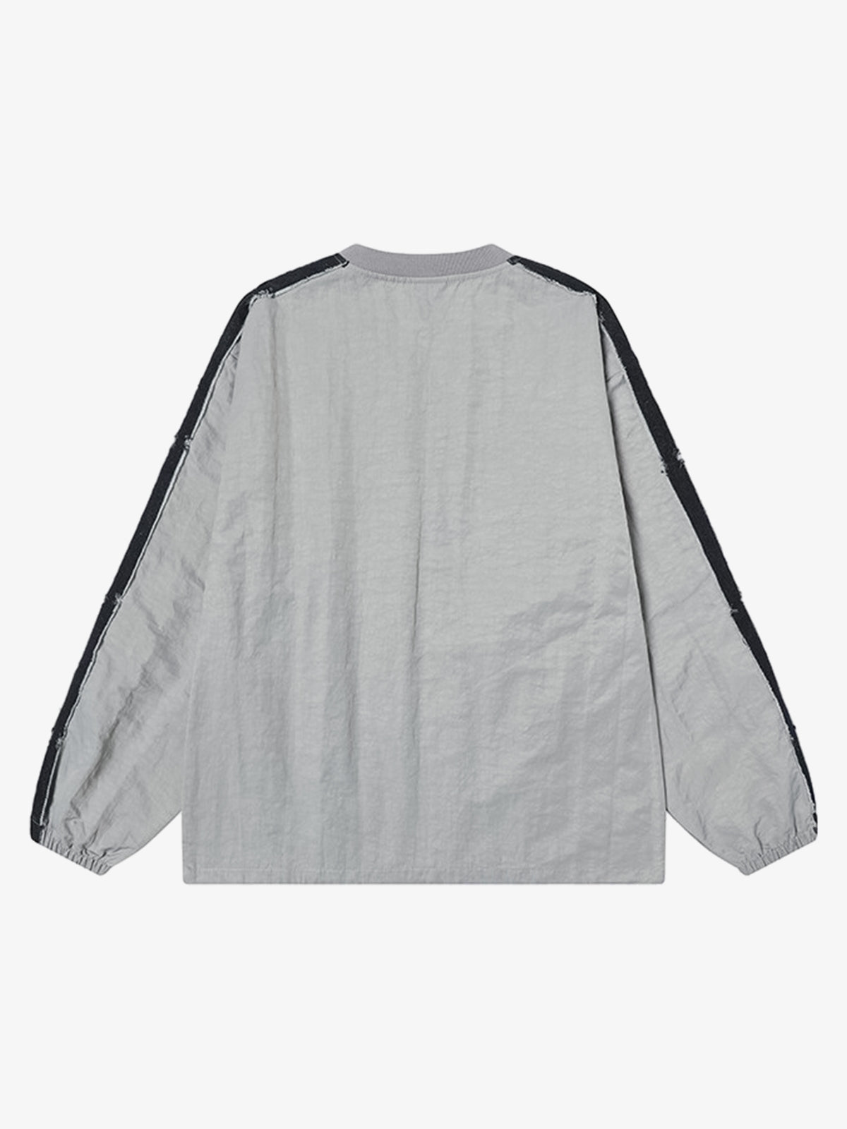 Retro Denim Distressed Patch Number Long-sleeved T-shirt