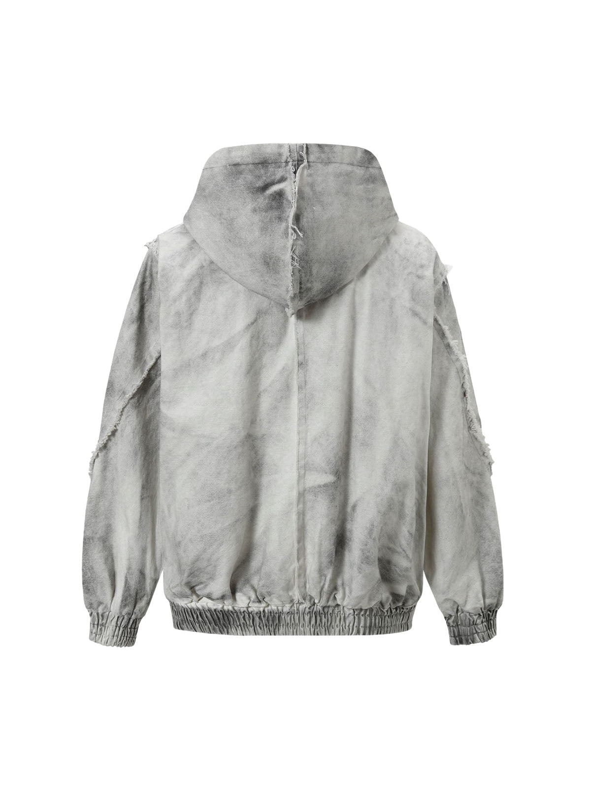 Washed Distressed Fur Hooded Jacket