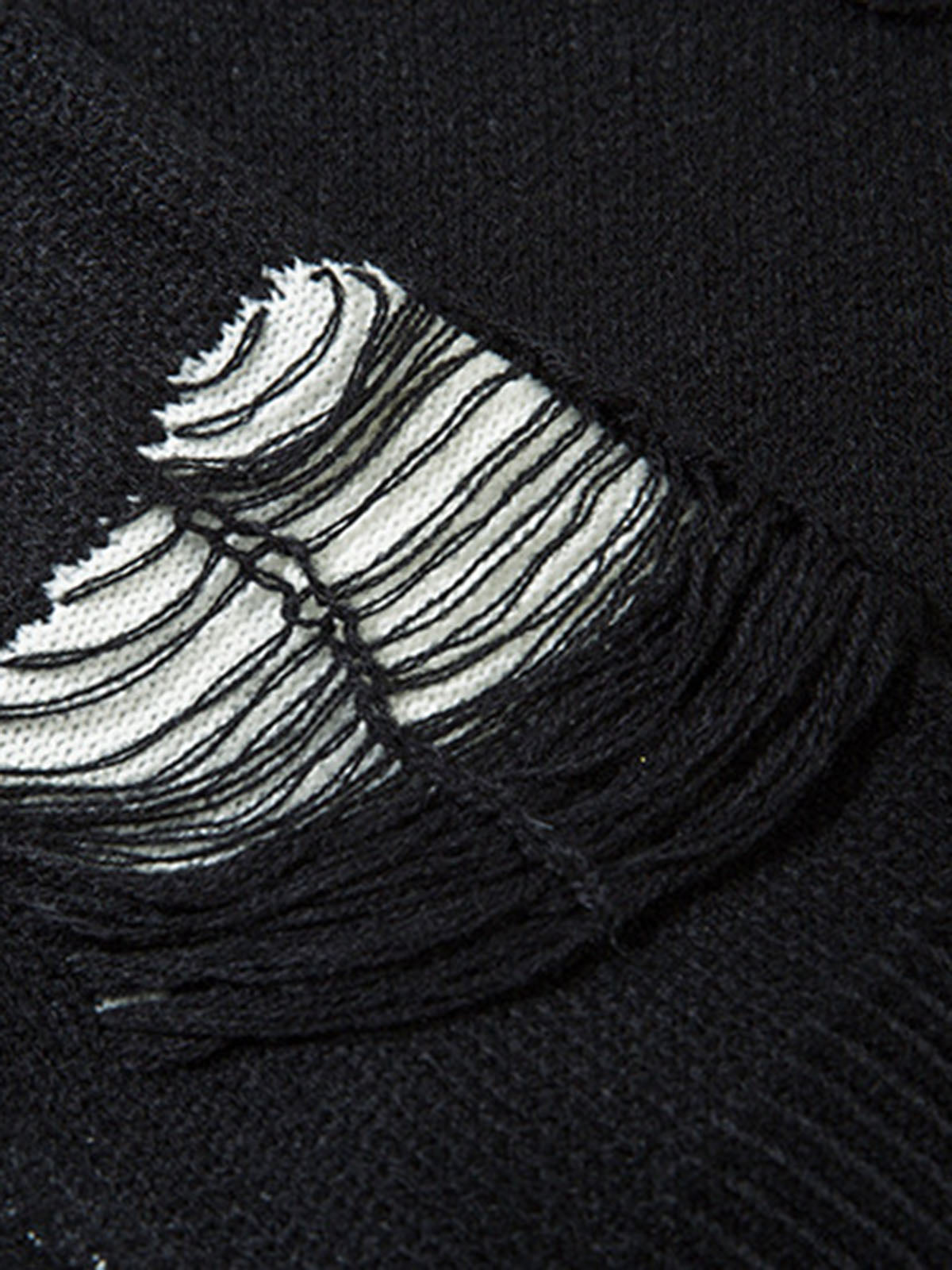 Retro Distressed Zipper Sweater
