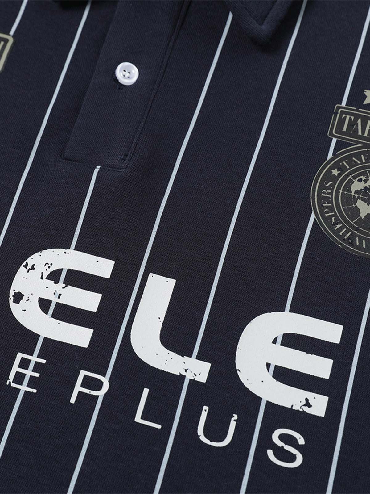 Faux Two-piece Vertical Striped POLO Shirt T-shirt