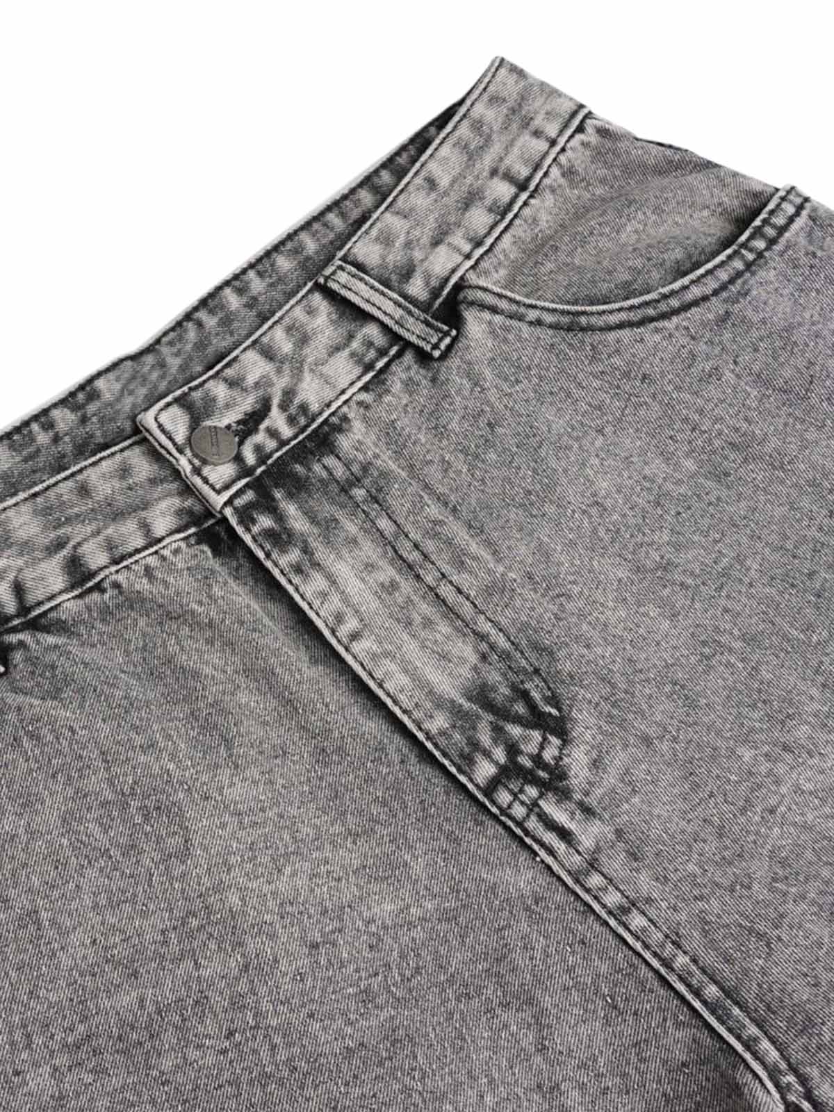 Washed Multi-pocket Cargo Jeans