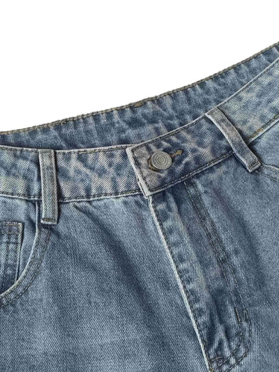 Distressed Ripped Deconstructed Split Barrel Jorts