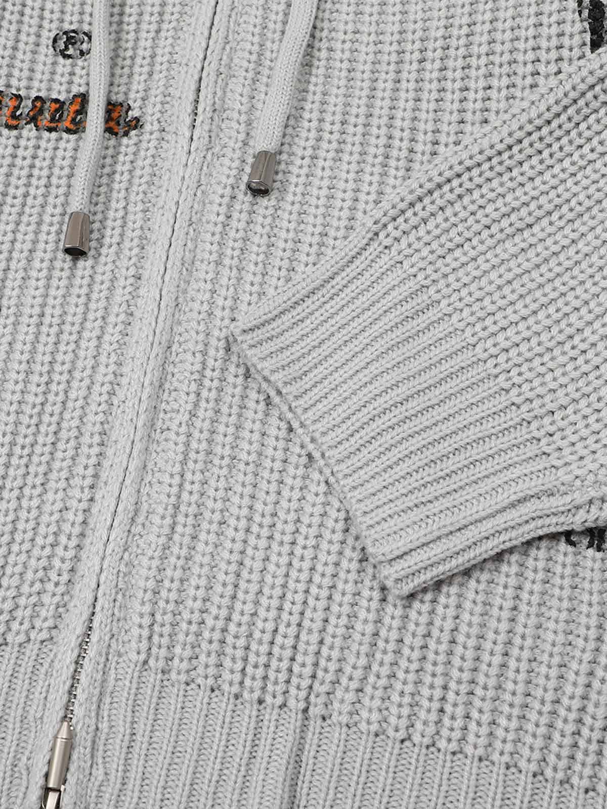 High Street Retro Print Ribbed Knitted Sweater