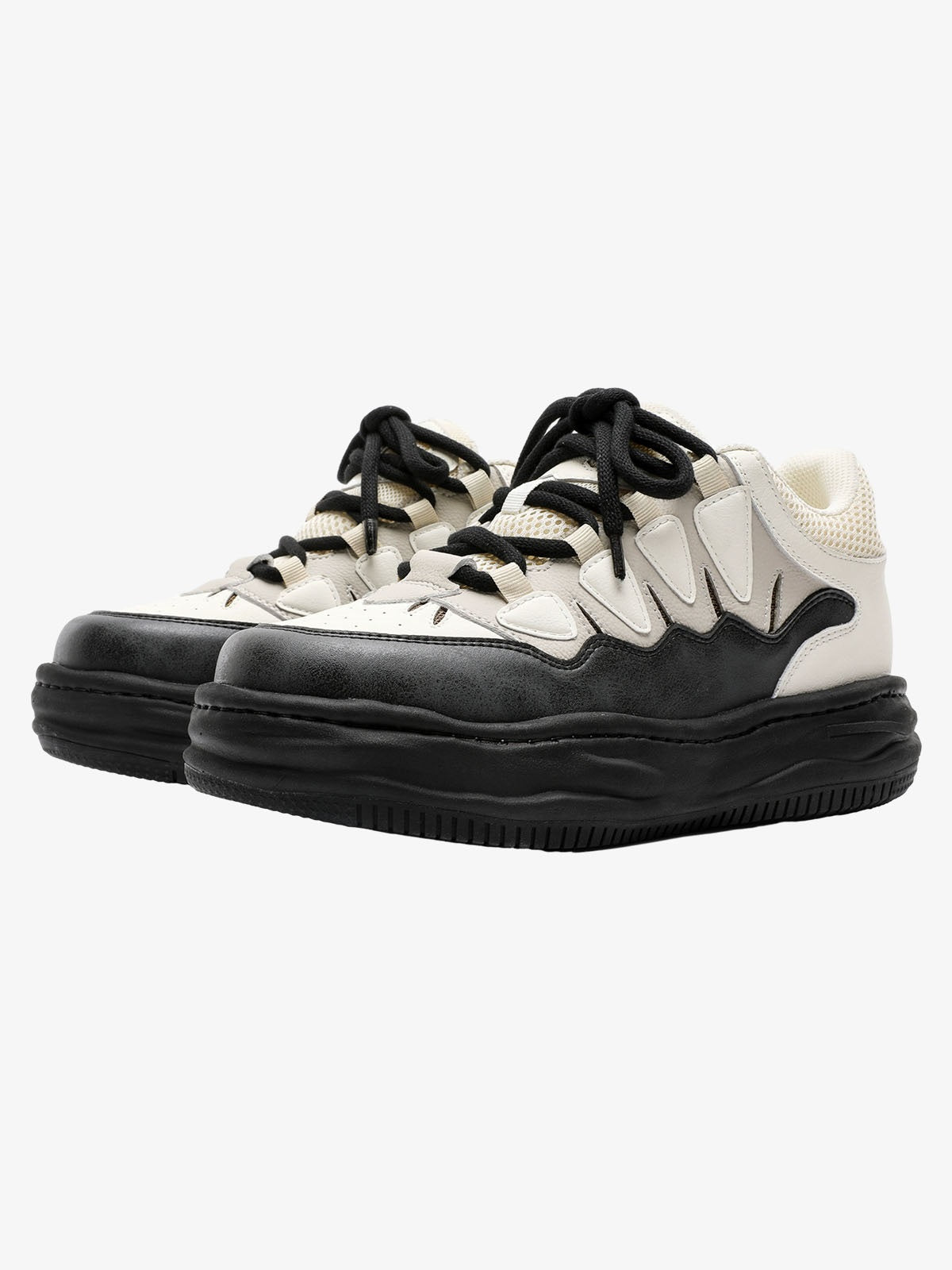 Black And White Platform Sneakers