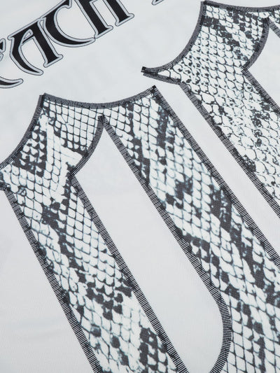 Jersey Style Snake Print T-Shirt - 2418