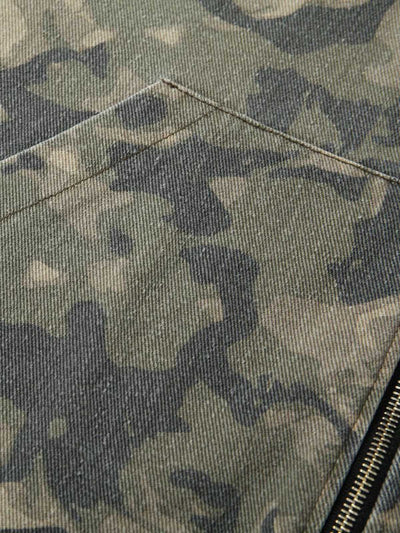 Graffiti Camouflage Patchwork Hooded Jacket
