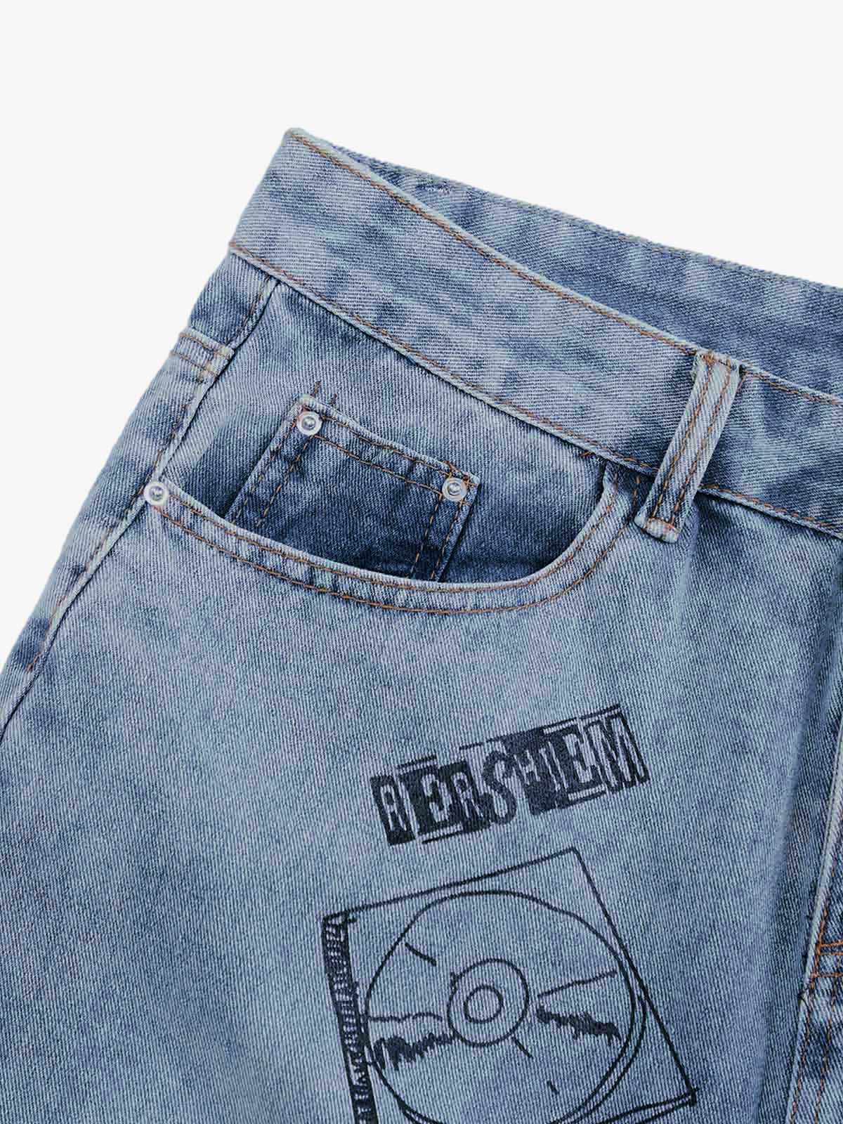 Retro Fun Graffiti Denim Jorts
