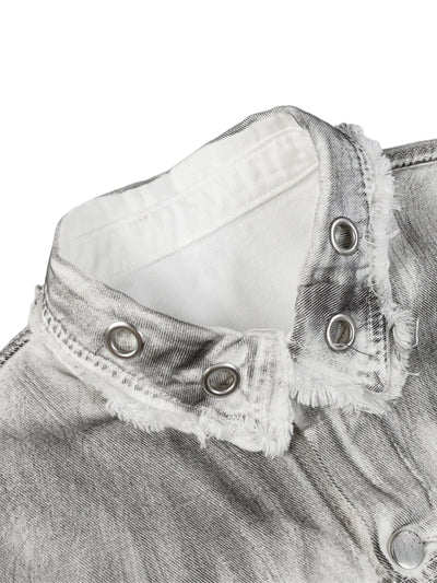 Distressed Denim Embroidery Jacket